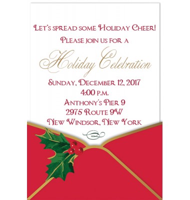 Christmas Invitations, Red Envelope Pocket, Anna Griffin